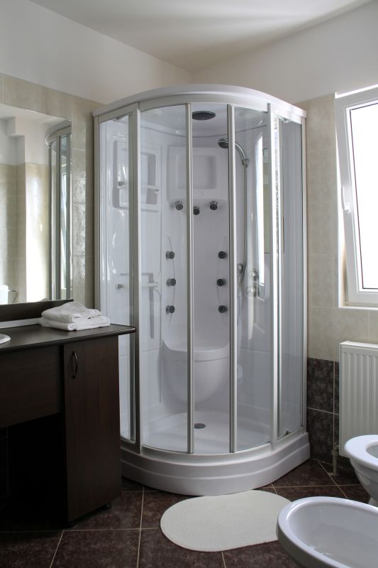 Open Concept Shower with Glass Walls